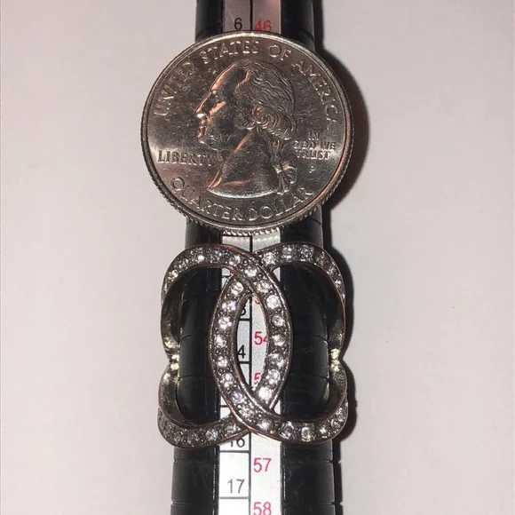 Size 7 Silver Tone CZ Rhinestone Open Boho Statement Ring - Picture 8 of 8